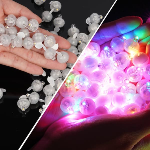 30 stk. mini LED-lysballonger, runde blinkende festlys