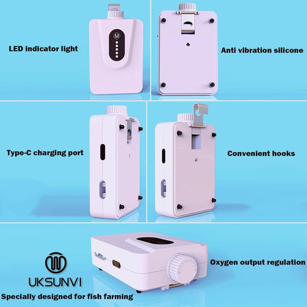 Solcellsdriven luftpump, 6W dammluftare, utrustad med 6000mAh batteri, kompatibel med USB- och solcellsladdning