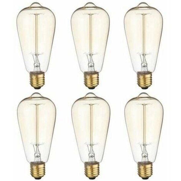 6x E27 4W Edison Glødepære 220V ST64 Retro