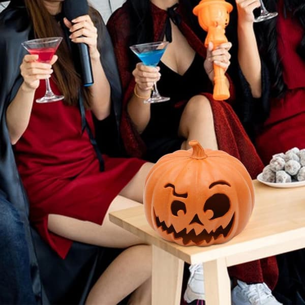 pc Halloween gresskarpynt - hule LED-lykter - lysende lysestaker - utendørsdekorasjoner