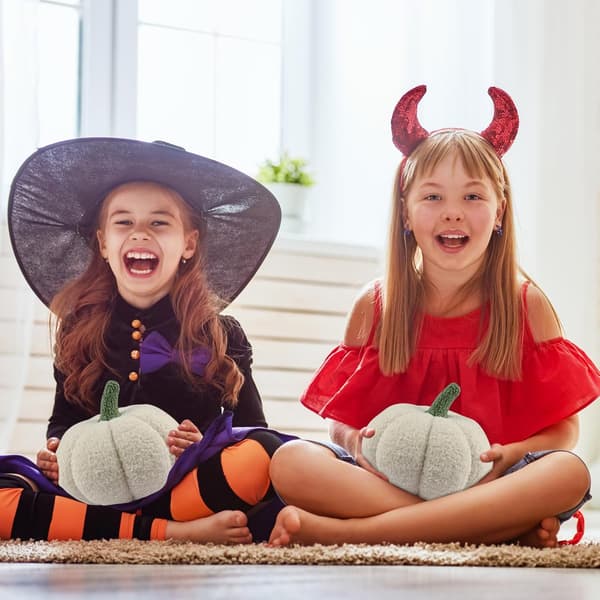 Halloween Græskar Pyntepude, Udstoppede Græskar Fluffy Plys Legetøj Sofapude Blød Græskar Pyntepude Dekoration til Halloween Pynt