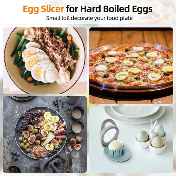 Eggdeler for hardkokte egg, eggdeler med rustfritt ståltråd, eggsalatmaker, kutter for kokte egg