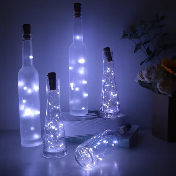20 LEDiä 2M Vedenpitävät Valosarjat, Pullonvalot, LED-pullonvalot, Koriste Jouluun, Juhliin, Häihin, 10 Kappaletta