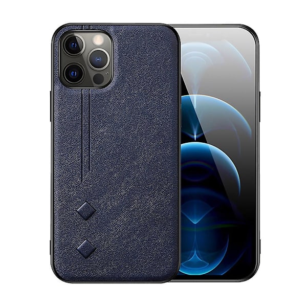 PU Læder Blå Etui Kompatibelt Med iPhone 12 Pro