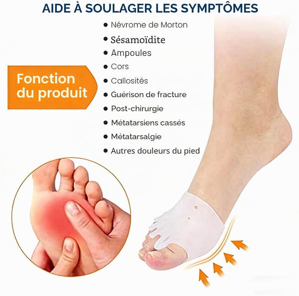 Silikon tåseparator for overlappende tær, Hallux Valgus-korrigerer for avslapning og strekking, korrigerer tær