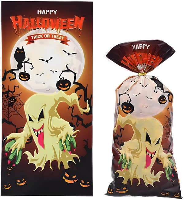 50 st Halloween Godispåsar - Pumpa Godispåsar, Partyfavoritpåsar för barn, 28x13cm