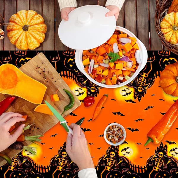 1 stk engangs Halloween-duk, dekorativ Halloween-duk, skumle gresskar