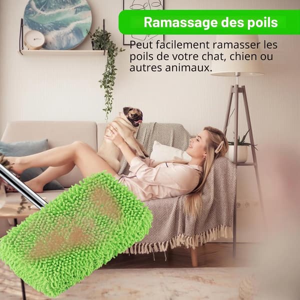 Passer til Swiffer sweeper, 3-pakning dampmopp-refill, gjenbrukbart moppetrekk