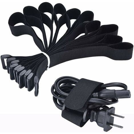 10-pack Kabelbindare, Justerbara Scratch-Remmar med Plastspänne (300mm x 20mm)