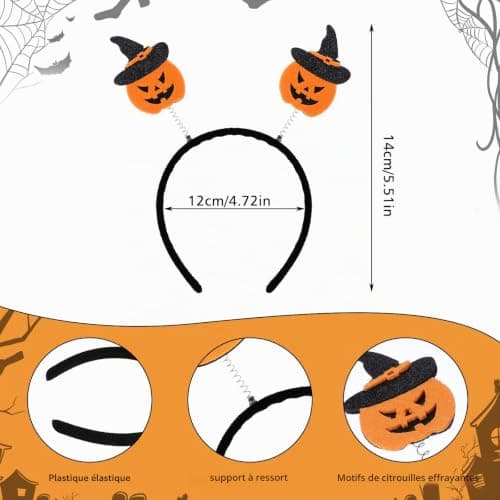 Halloween gresskarhodebånd - Halloween hårtilbehør - Festutstyr