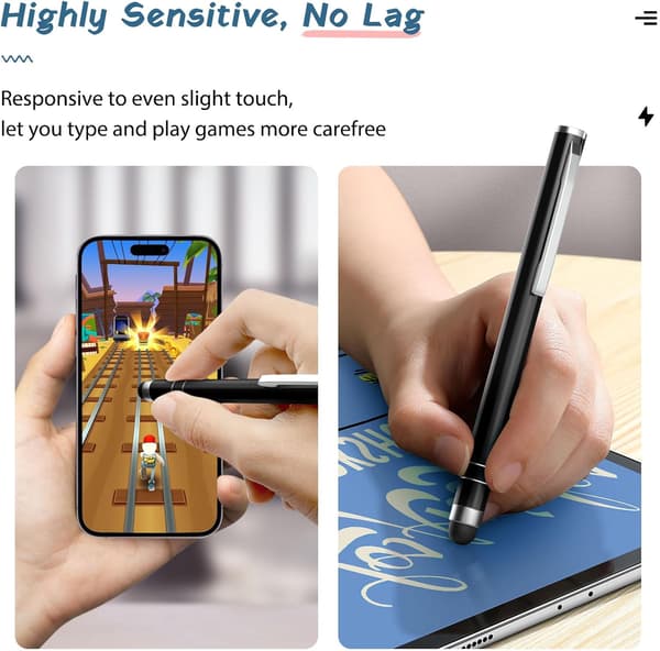 Stylus Pen (4 stk.), Universal Kapacitiv Touchscreen Gummispids Digital Pen Kompatibel med iPad, iPhone