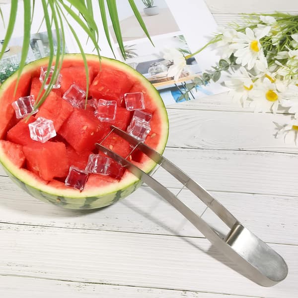 Vannmelonskutter, vannmelonskive i rustfritt stål, fruktkube-kutter for festcamping