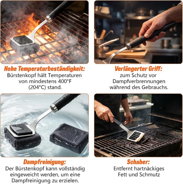 Børstefri grillrensebørste - Ideel til dampgrillning