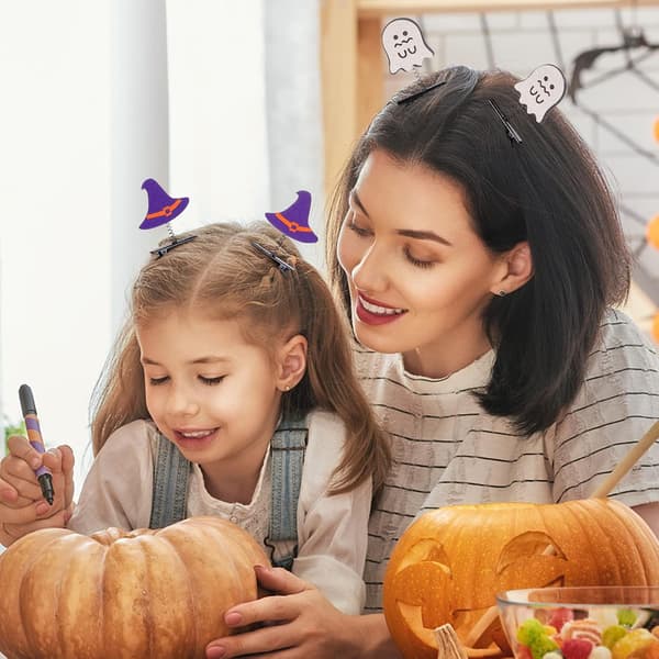 10 skridsikre hårspænder til Halloween, perfekte som hårtilbehør til børnekostumer.