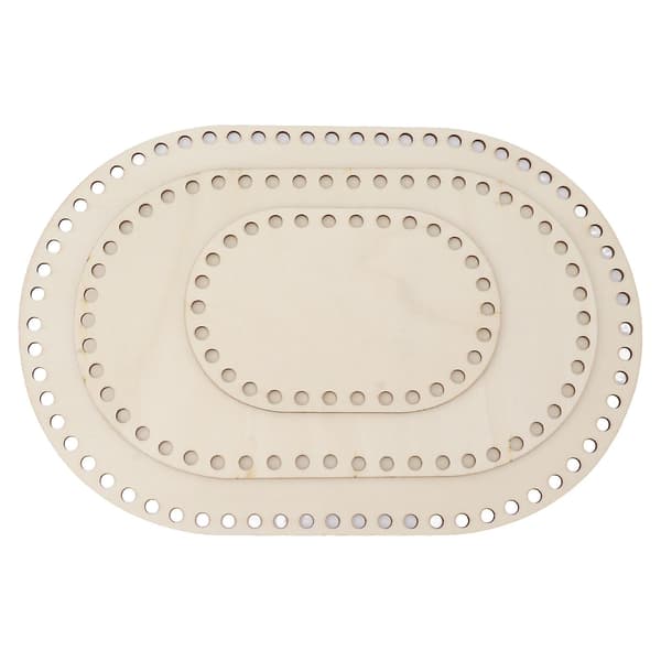 3 st Träkorgbotten Oval Blank Solid Virkad Korg Träbas för DIY Korgvävningstillbehör Hantverk