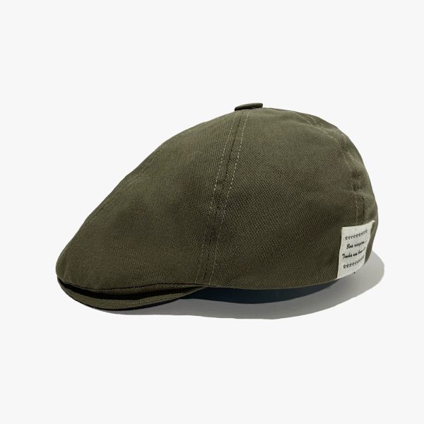 Borstad bomulls flat cap för män