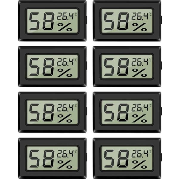Sett med 8 mini hygrometer termometre - for biler, drivhus, hjemmekontor, Celsius (°C)