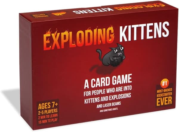 Exploding Kittens - Venäläinen ruletti korttipeli, Korttipelejä aikuisille, teineille ja lapsille - 2-5 pelaajaa