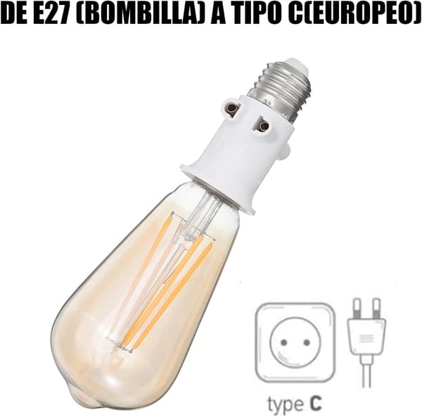 Sokkel - E27 sokkeladapter, LED-lampebase, konverterer til en stikkontakt og en E27-sokkel. (Hvit)