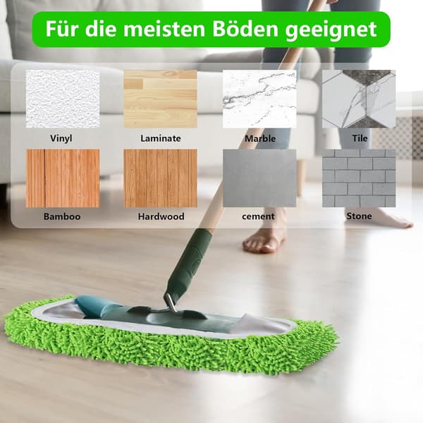 Passer til Swiffer sweeper, 3-pakning dampmopp-refill, gjenbrukbart moppetrekk
