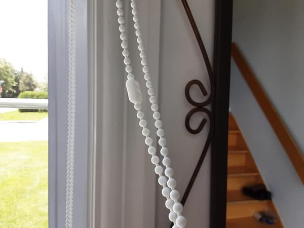 10 meter persiennkedja med 10 kopplingar, pärlkedja, snöre för vertikala persienner (vit)