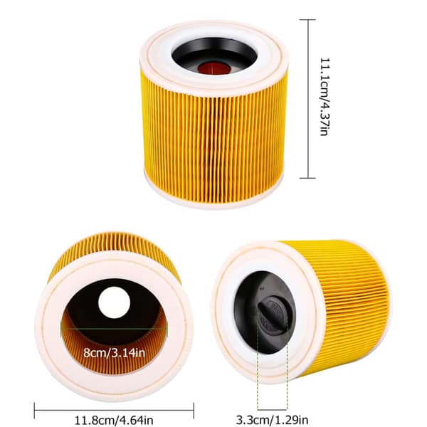 Patronfilter - 2 stk. støvsugerfilter til Kärcher, til Kärcher WD3 Premium, WD2, MV2, MV3-filter WD3-erstatningsfilter