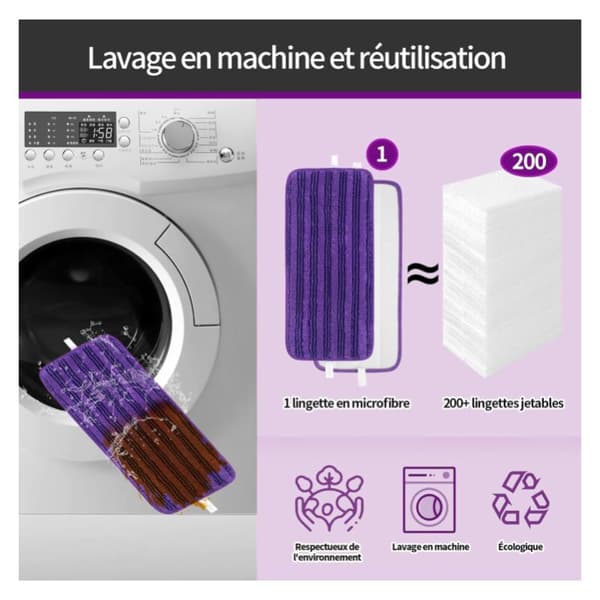 4 Udskiftnings Klude til Genbrug, Vaskbare Rengøringsklude til Swiffer WetJet Spray Mopper - Mikrofiber - Maskinvaskbare