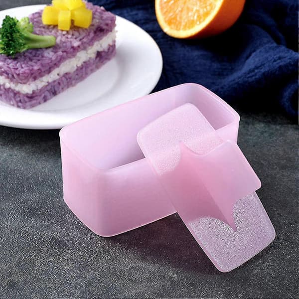 2-pak Risbolleform Rektangel Tusindlags Sushi Maker Form (pink)