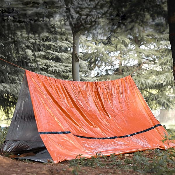 Nødtelt, termisk tæppe, foldbart overlevelsestelt til udendørs camping, vandreture, eventyr orange