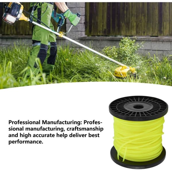 Profesjonell nylon børstekutterline, egnet for de fleste gressklippere, gul (50 meter, 3 mm line)