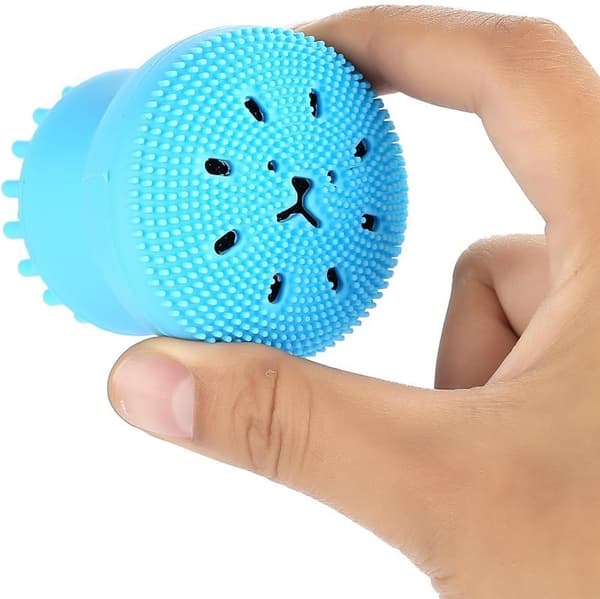 1 stk. Ansigtsrensebørste, lille bærbar blæksprutteformet børste og massager, ansigtsmassagebørste (blå)