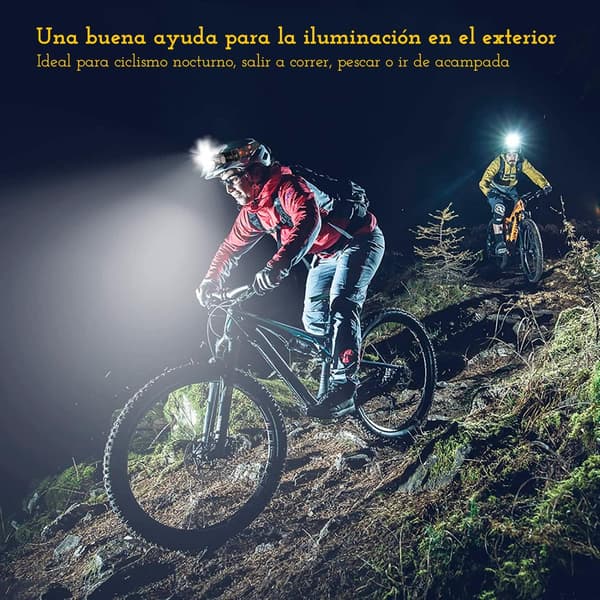 Pakke med 2 oppladbare LED-hodelykter | Kraftig hodelykt | Oppladbar hodelykt | Hodelykt
