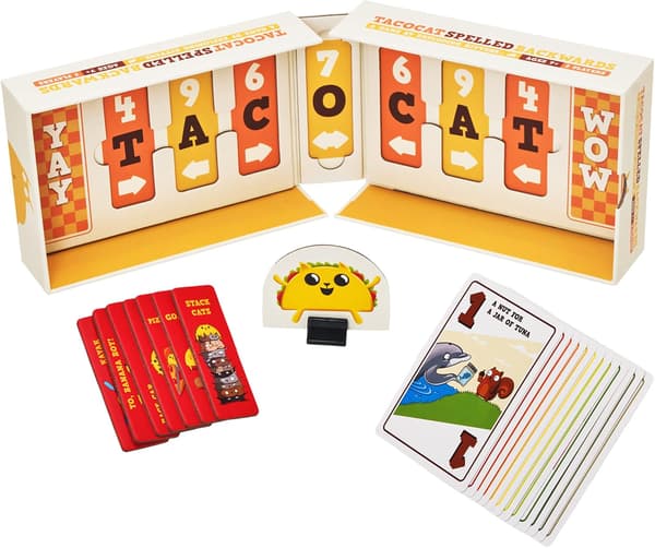 Tacocat Spelled Backwards by Exploding Kittens - 2 pelaajaa - Ikä 7+ - 15 minuuttia pelata - Älykäs perhelautapeli