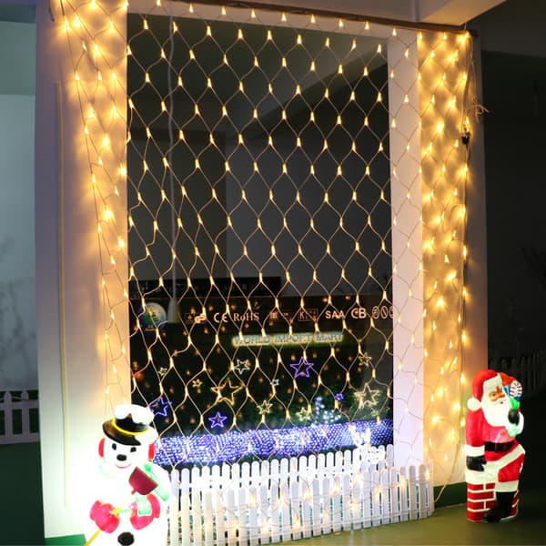 Sikker Spænding Net Julelys Vandtætte Udendørs Indendørs 320LED'er 3M*2M (10ft*6.6ft) Multi Farver, 8 Modes