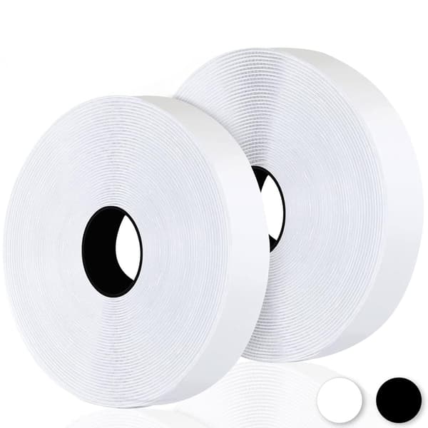 Borrelåsstripe, 8M Dobbeltsidig Teip, Selvklebende Borrelåsteip 20mm Bred (Hvit)