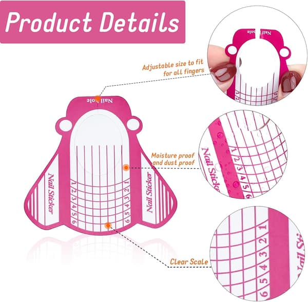 Papper Nail Forms för Gel Builder - 100 st Ros Nail Extension Form Stickers - Stora Självhäftande Nail Builder Forms