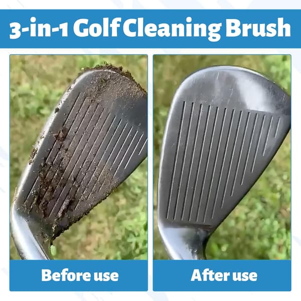 Golfkølle Rensebørste, 3 stk Golfkøllebørste, 3 i 1 Golfbørste Renser, Lommeformat Groove Renser Golf