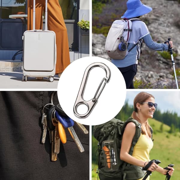 Minikarbinhakar, 5 stycken, fjäderkroksnyckelringar för camping och vandring