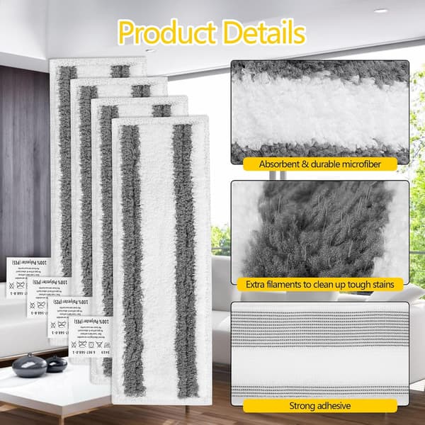 För Karcher Easyfix SC2 SC3 SC4 SC5 ångtvättar: Moppdukar för Karcher Easyfix SC-serien (grå rand - 4 st)