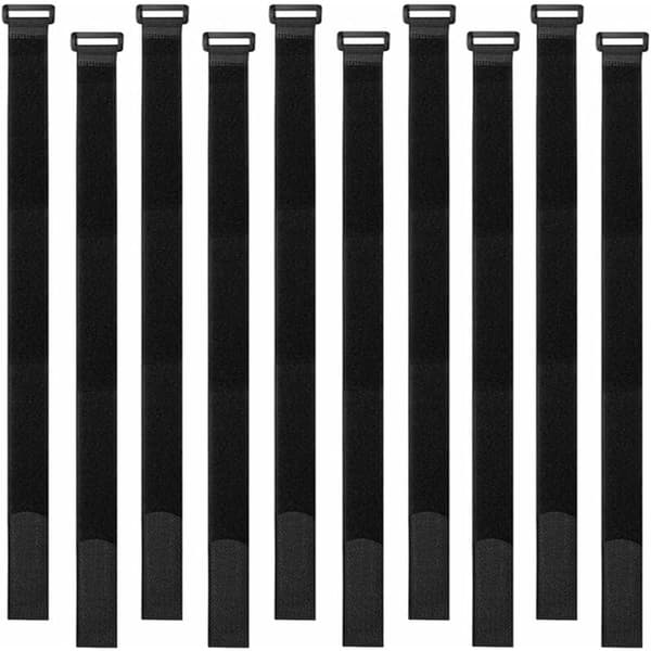 30 sorte kabelbindere, 20x400mm, genanvendelige kabelbindere, kabelbindere, velcrobånd til