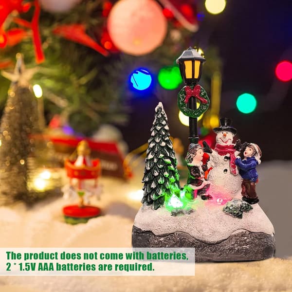 LED Julelys Scene Snømann Scene Julelys Batteridrevet Julepynt til Nyttår (Hvit)