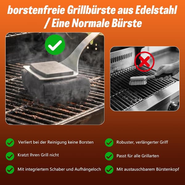 Borstfri grillrengöringsborste - Idealisk för ånggrillning
