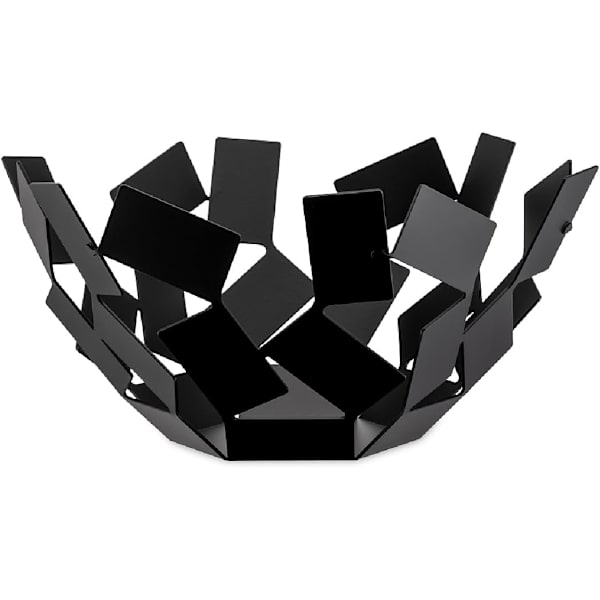 Frugtskål, 18/10 Rustfrit Stål, Sort, 27,3 x 12,7 x 27,3 cm
