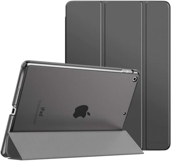 Skyddsfodral Kompatibelt med iPad 9:e/8:e/7:e generationen (2021/2020/2019), med matt bakre stativ för iPad 10,2\", rymdgrå