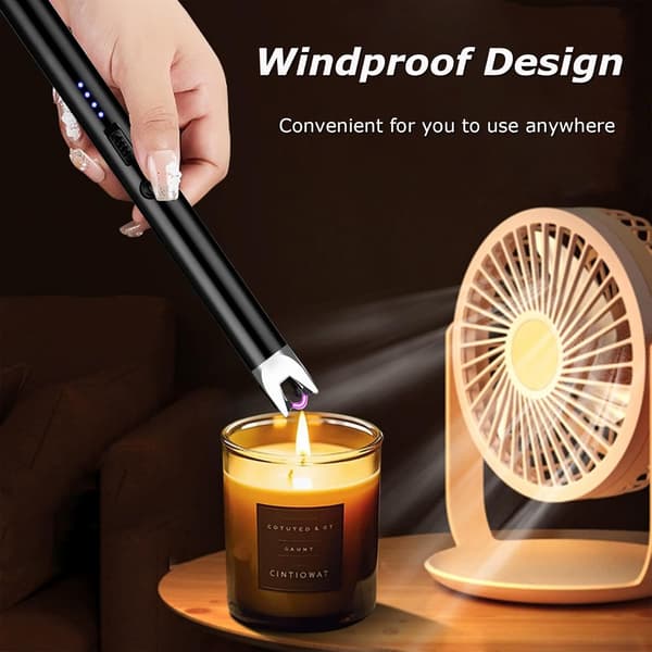 USB-oppladbar elektrisk lighter, egnet for kjøkken og grill (svart)