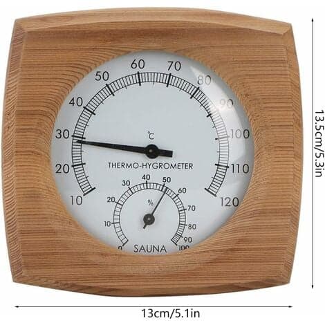 Termometer/Hygrometer, Indendørs Træ 2-i-1 til Sauna Thermo-hygrometer Termometer Hygrometer Hammam Tilbehør til Saunarum