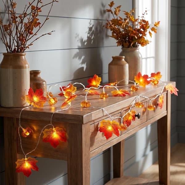 Thanksgiving og Halloween Lyslenke, 3 Meter, 20 LED, Høstdekorasjon