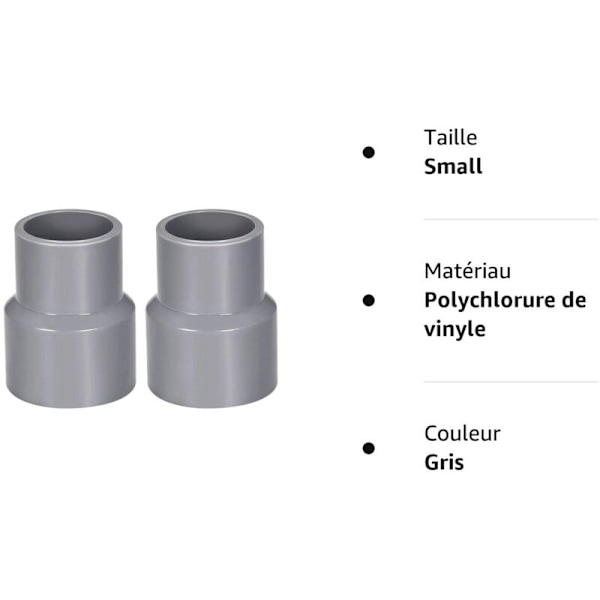 32mm x 20mm PVC Rörreducerare Kopplingsnav DWV Grå 2st - Utloppsrör