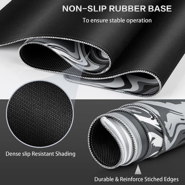 XXL Musematte 900 x 400 x 3 mm, Stor Gaming Musematte | Skrivebordsmatte med Sklisikker Gummioverflate