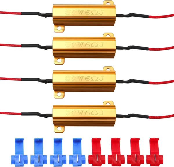 4 stk. 50W 6 ohm LED belastningsmodstande til at rette LED-fejlkoder for bil motorcykel LED blinklys